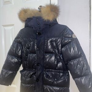 Moncler Navy Blue Coat Size 8